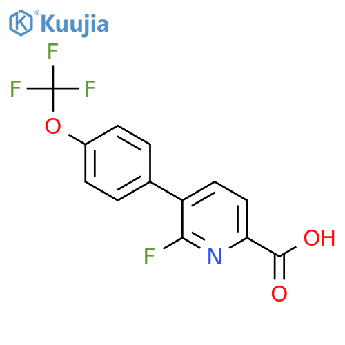 6-Fluoro-5-(4-(trifluoromethoxy)phenyl)picolinic acid structure