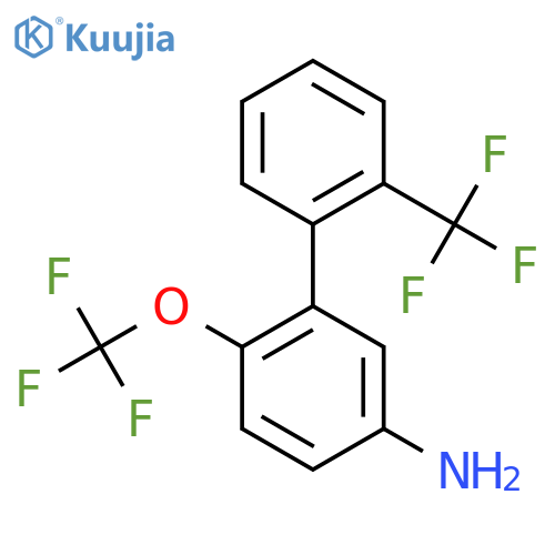 3-Amino-6-(trifluoromethoxy)-2'-(trifluoromethyl)biphenyl structure