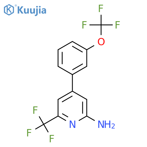 2-Amino-4-(3-(trifluoromethoxy)phenyl)-6-(trifluoromethyl)pyridine structure