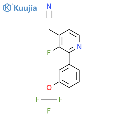 3-Fluoro-2-(3-(trifluoromethoxy)phenyl)pyridine-4-acetonitrile structure