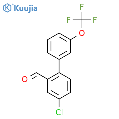 4-Chloro-3'-(trifluoromethoxy)biphenyl-2-carboxaldehyde structure
