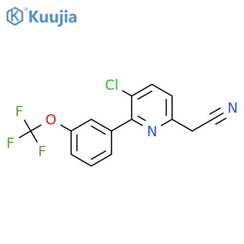 3-Chloro-2-(3-(trifluoromethoxy)phenyl)pyridine-6-acetonitrile structure
