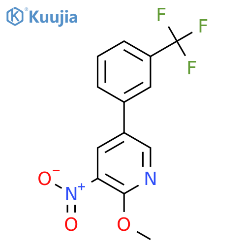 2-Methoxy-3-nitro-5-(3-(trifluoromethyl)phenyl)pyridine structure