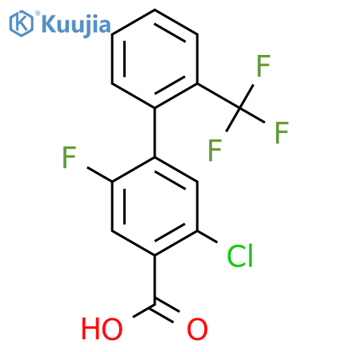 5-Chloro-2-fluoro-2'-(trifluoromethyl)biphenyl-4-carboxylic acid structure