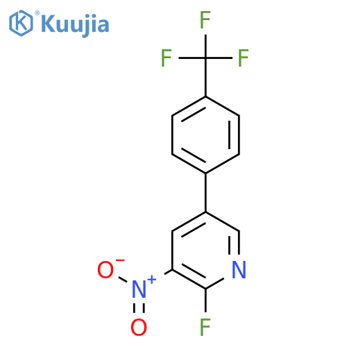 2-Fluoro-3-nitro-5-(4-(trifluoromethyl)phenyl)pyridine structure