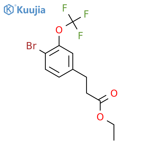 Ethyl 3-(4'-bromo-3'-(trifluoromethoxy)phenyl)propionate structure