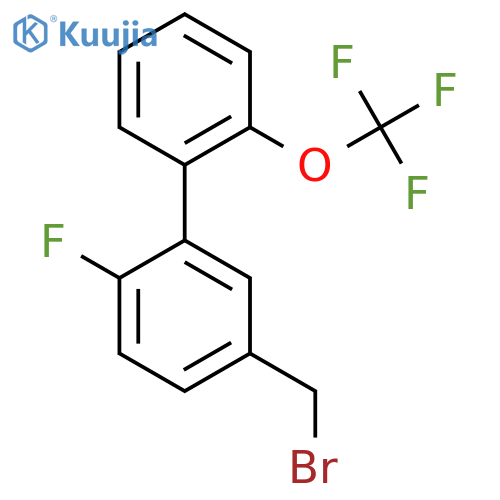 5-Bromomethyl-2-fluoro-2'-(trifluoromethoxy)biphenyl structure