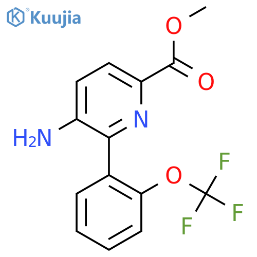 Methyl 5-amino-6-(2-(trifluoromethoxy)phenyl)picolinate structure