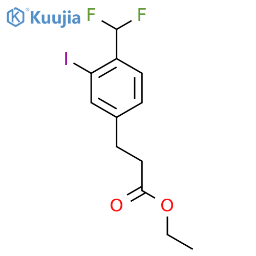 Ethyl 3-(4'-(difluoromethyl)-3'-iodophenyl)propionate structure