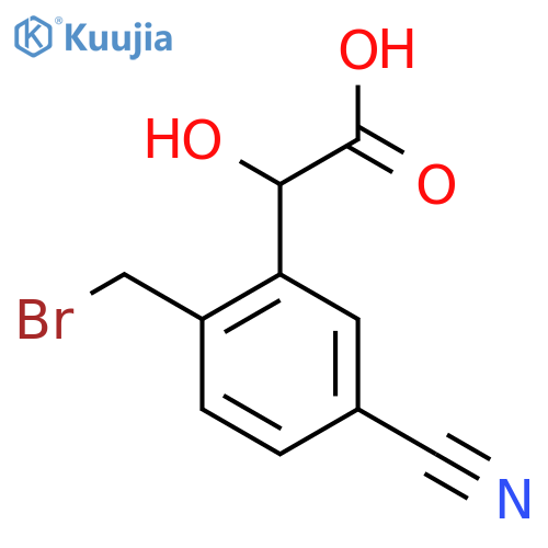 2-(Bromomethyl)-5-cyanomandelic acid structure
