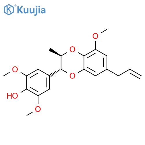 Phenol,4-[(2R,3R)-2,3-dihydro-5-methoxy-3-methyl-7-(2-propen-1-yl)-1,4-benzodioxin-2-yl]-2,6-dimethoxy-,rel- structure