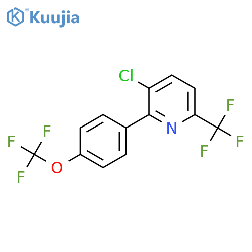 3-Chloro-2-(4-(trifluoromethoxy)phenyl)-6-(trifluoromethyl)pyridine structure