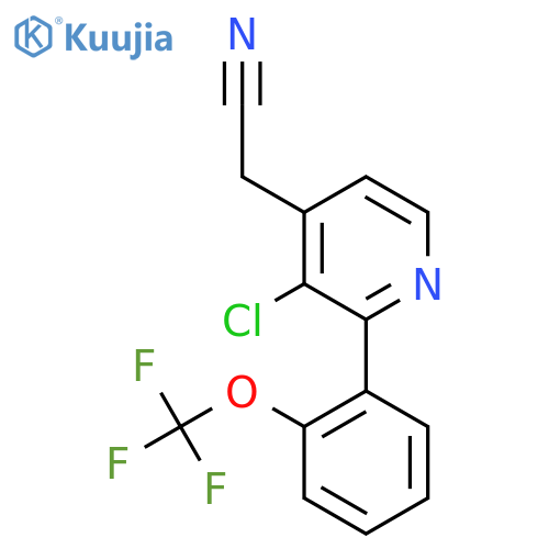 3-Chloro-2-(2-(trifluoromethoxy)phenyl)pyridine-4-acetonitrile structure