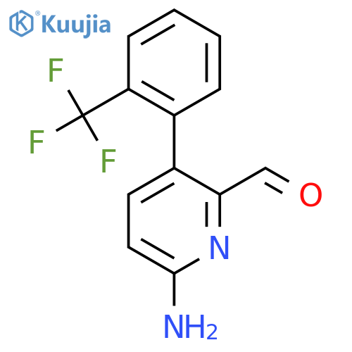 6-Amino-3-(2-(trifluoromethyl)phenyl)picolinaldehyde structure
