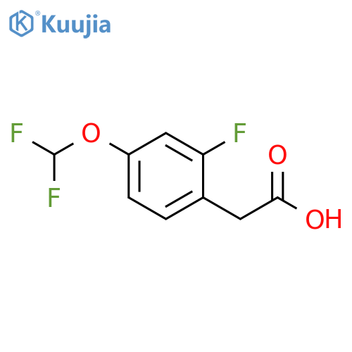 2-4-(difluoromethoxy)-2-fluorophenylacetic acid structure