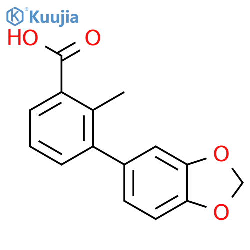 2-Methyl-3-(3,4-methylenedioxyphenyl)benzoic acid structure