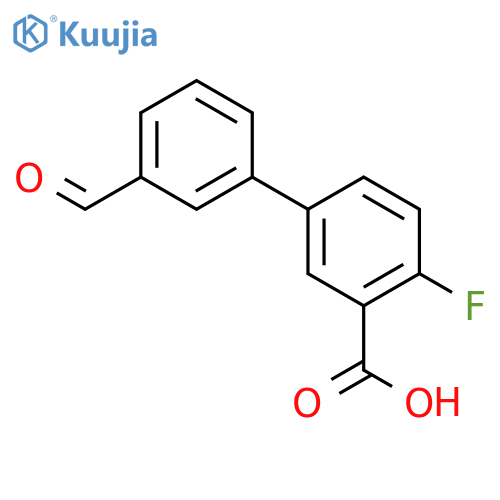 2-fluoro-5-(3-formylphenyl)benzoic Acid structure