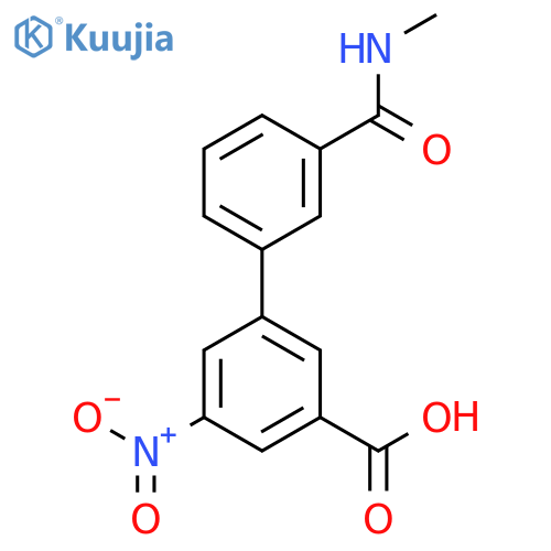 3-[3-(N-Methylaminocarbonyl)phenyl]-5-nitrobenzoic acid structure