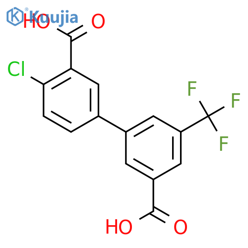 3-(3-Carboxy-4-chlorophenyl)-5-trifluoromethylbenzoic acid structure