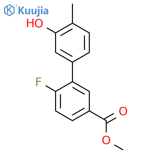 5-(2-Fluoro-5-methoxycarbonylphenyl)-2-methylphenol structure