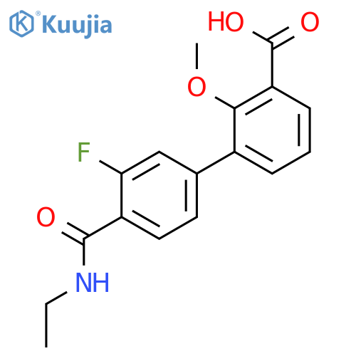 3-[4-(Ethylcarbamoyl)-3-fluorophenyl]-2-methoxybenzoic acid structure