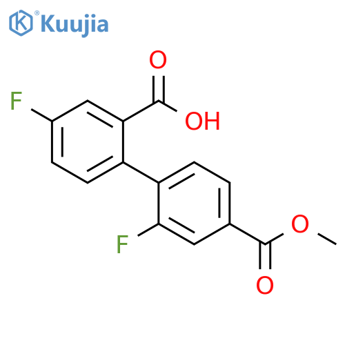 [1,1'-Biphenyl]-2,4'-dicarboxylic acid, 2',4-difluoro-, 4'-methyl ester structure