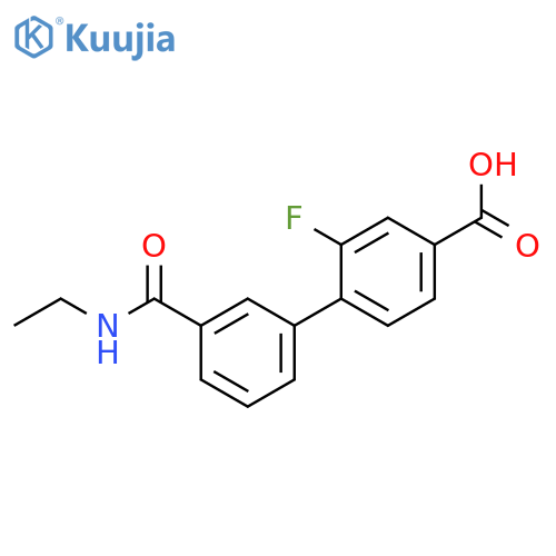 4-[3-(N-Ethylaminocarbonyl)phenyl]-3-fluorobenzoic acid structure