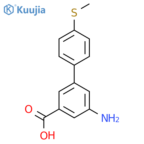 [1,1'-Biphenyl]-3-carboxylic acid, 5-amino-4'-(methylthio)- structure