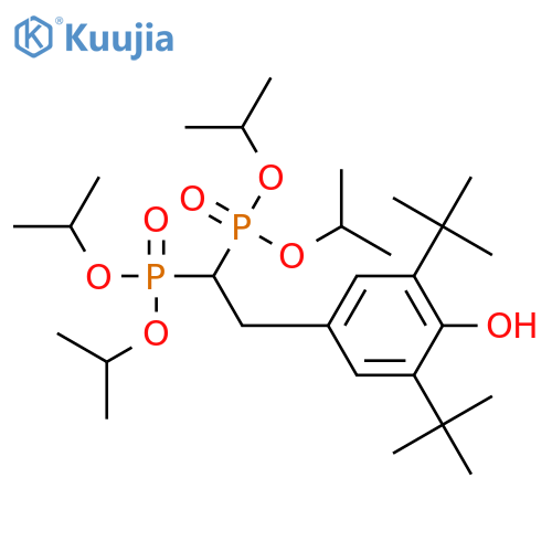 Phosphonic acid,P,P'-[2-[3,5-bis(1,1-dimethylethyl)-4-hydroxyphenyl]ethylidene]bis-,P,P,P',P'-tetrakis(1-methylethyl) ester structure
