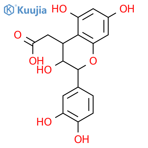 2H-1-Benzopyran-4-aceticacid, 2-(3,4-dihydroxyphenyl)-3,4-dihydro-3,5,7-trihydroxy-, (2R,3R,4S)- structure