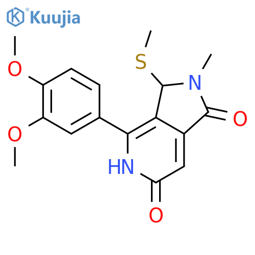 4-(3,4-Dimethoxy-phenyl)-2-methyl-3-methylsulfanyl-3,5-dihydro-2H-pyrrolo[3,4-c]pyridine-1,6-dione structure