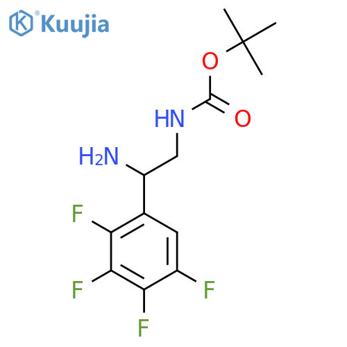 tert-butyl N-2-amino-2-(2,3,4,5-tetrafluorophenyl)ethylcarbamate structure