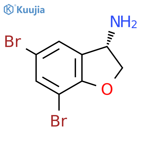3-Benzofuranamine, 5,7-dibromo-2,3-dihydro-, (3S)- structure