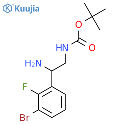 tert-butyl N-2-amino-2-(3-bromo-2-fluorophenyl)ethylcarbamate structure