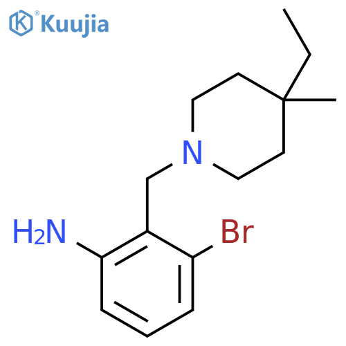 3-Bromo-2-[(4-ethyl-4-methylpiperidin-1-yl)methyl]aniline structure