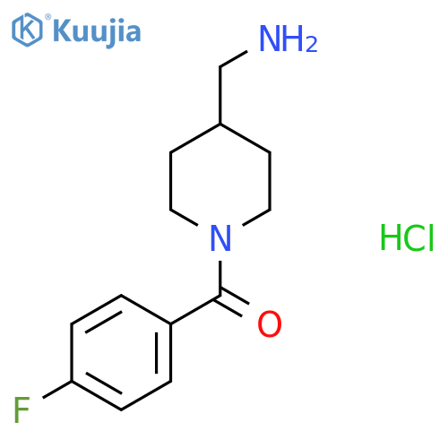 [4-(Aminomethyl)piperidin-1-yl](4-fluorophenyl)methanone hydrochloride structure