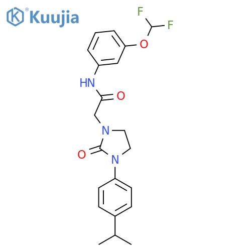 N-3-(difluoromethoxy)phenyl-2-{2-oxo-3-4-(propan-2-yl)phenylimidazolidin-1-yl}acetamide structure
