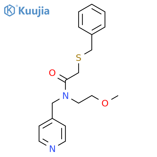 2-(benzylsulfanyl)-N-(2-methoxyethyl)-N-(pyridin-4-yl)methylacetamide structure