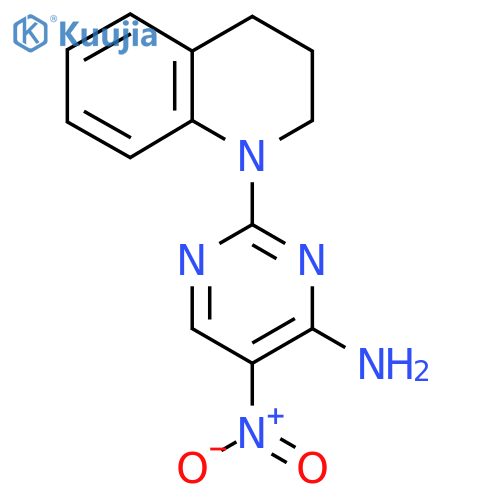 5-nitro-2-(1,2,3,4-tetrahydroquinolin-1-yl)pyrimidin-4-amine structure