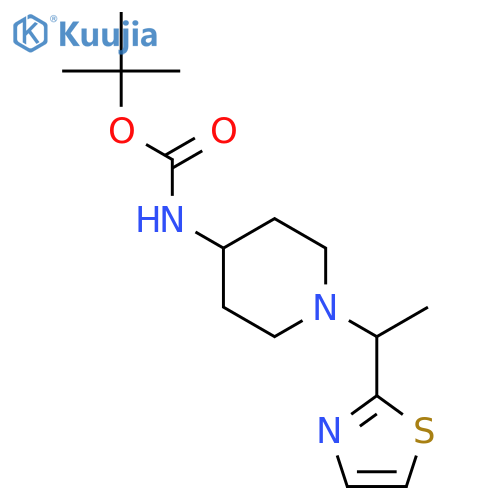 tert-Butyl (1-(1-(thiazol-2-yl)ethyl)piperidin-4-yl)carbamate structure