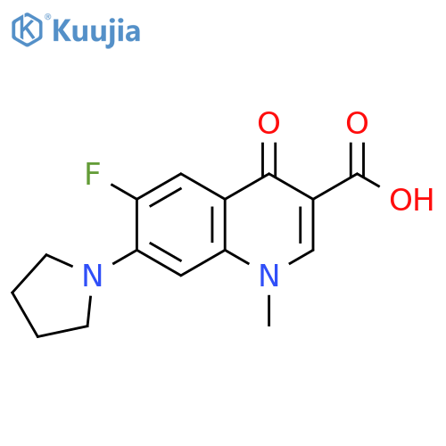 6-fluoro-1-methyl-4-oxo-7-(pyrrolidin-1-yl)-1,4-dihydroquinoline-3-carboxylic acid structure