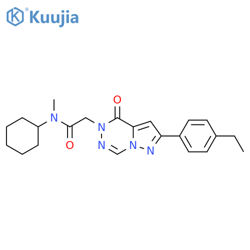 N-cyclohexyl-2-[2-(4-ethylphenyl)-4-oxo-4H,5H-pyrazolo[1,5-d][1,2,4]triazin-5-yl]-N-methylacetamide structure