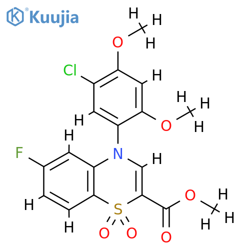 methyl 4-(5-chloro-2,4-dimethoxyphenyl)-6-fluoro-1,1-dioxo-4H-1lambda6,4-benzothiazine-2-carboxylate structure