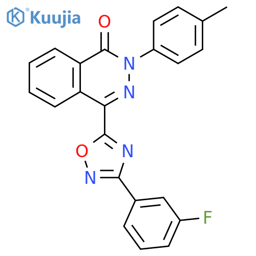 4-[3-(3-fluorophenyl)-1,2,4-oxadiazol-5-yl]-2-(4-methylphenyl)-1,2-dihydrophthalazin-1-one structure