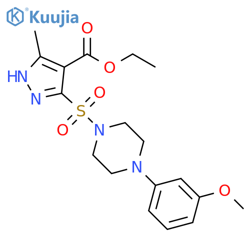 ethyl 5-{[4-(3-methoxyphenyl)piperazin-1-yl]sulfonyl}-3-methyl-1H-pyrazole-4-carboxylate structure