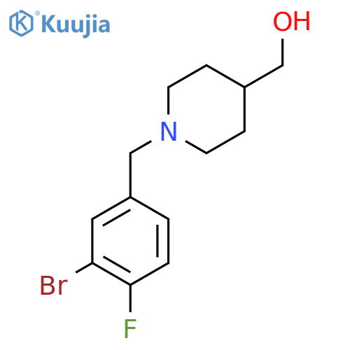 {1-[(3-Bromo-4-fluorophenyl)methyl]piperidin-4-yl}methanol structure