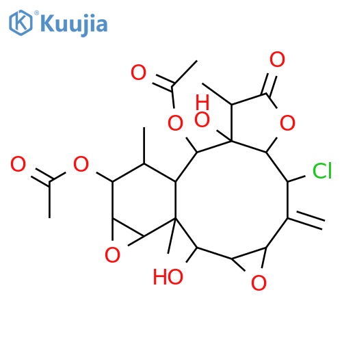 Oxireno[7,8]oxireno[3',4']benzo[1',2':4,5]cyclodeca[1,2-b]furan-2(3H)-one,4,6-bis(acetyloxy)-11-chlorotetradecahydro-3a,8-dihydroxy-3,5,7b-trimethyl-10-methylene-,(3R,3aR,4S,4aS,5R,6R,6aS,7aR,7bS,8R,8aS,9aR,11S,11aR)- (9CI) structure