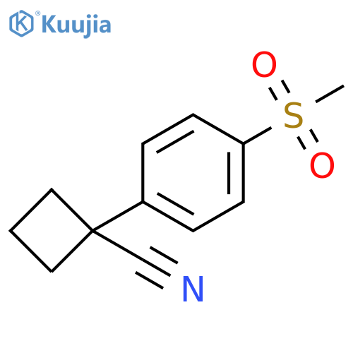 1-(4-methanesulfonylphenyl)cyclobutane-1-carbonitrile structure