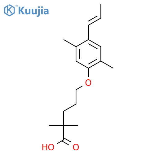 5-(2,5-Dimethyl-4-(prop-1-en-1-yl)phenoxy)-2,2-dimethylpentanoic acid structure