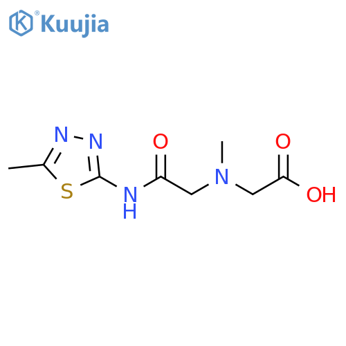 2-(methyl(2-((5-methyl-1,3,4-thiadiazol-2-yl)amino)-2-oxoethyl)amino)acetic acid structure